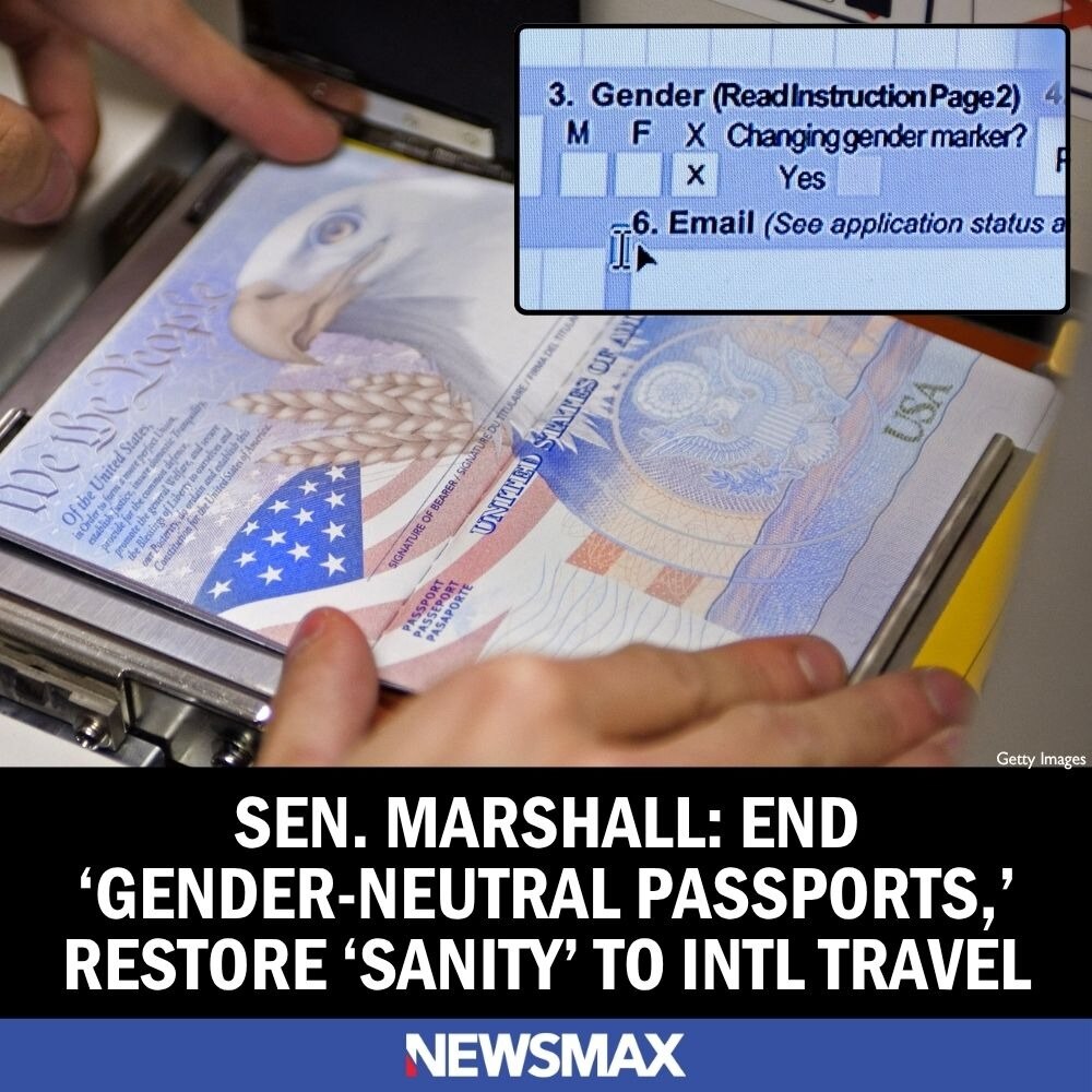 Sen. Roger Marshall, R-Kan., wants to restore passports to only designating two genders. Americans a...
