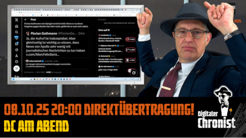 Aufzeichnung vom 08.10.25 Direktübertragung! DC am Abend