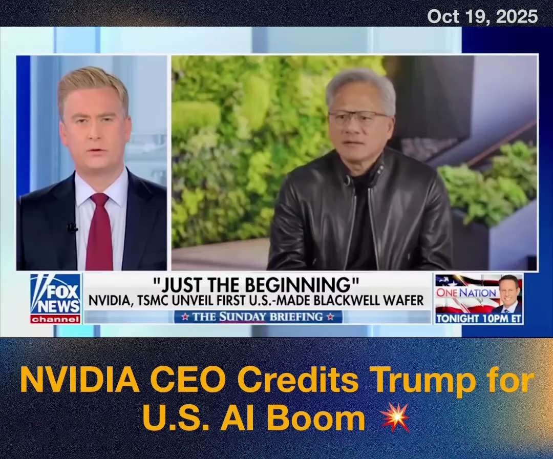🔥 NVIDIA CEO Jensen Huang: “President Trump’s Tariffs RE-INDUSTRIALIZED America — Now We’re Buildin...