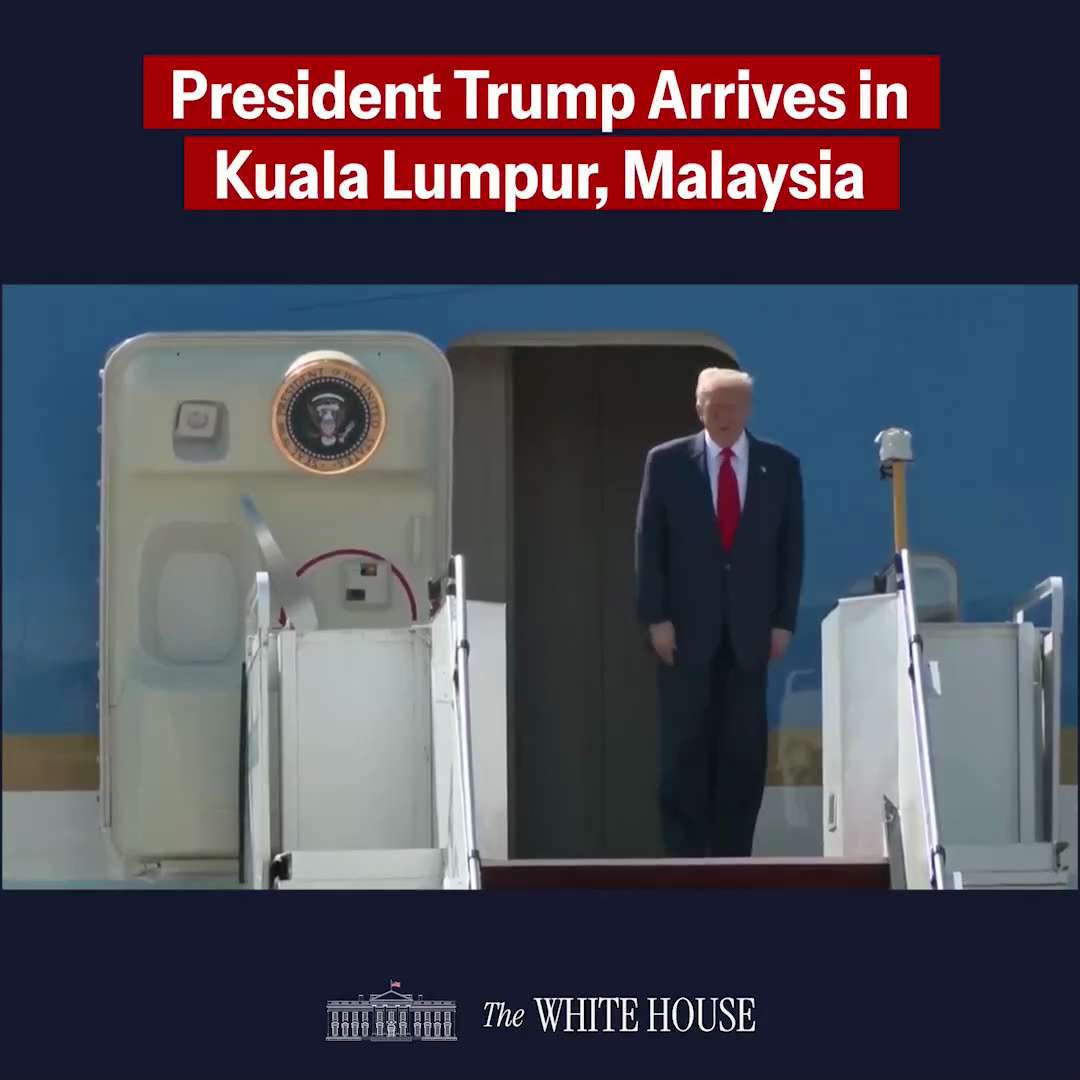 White House Oct 25, 2025 · 10:42 PM EST


President Donald J. Trump arrives in Malaysia for the ASEA...