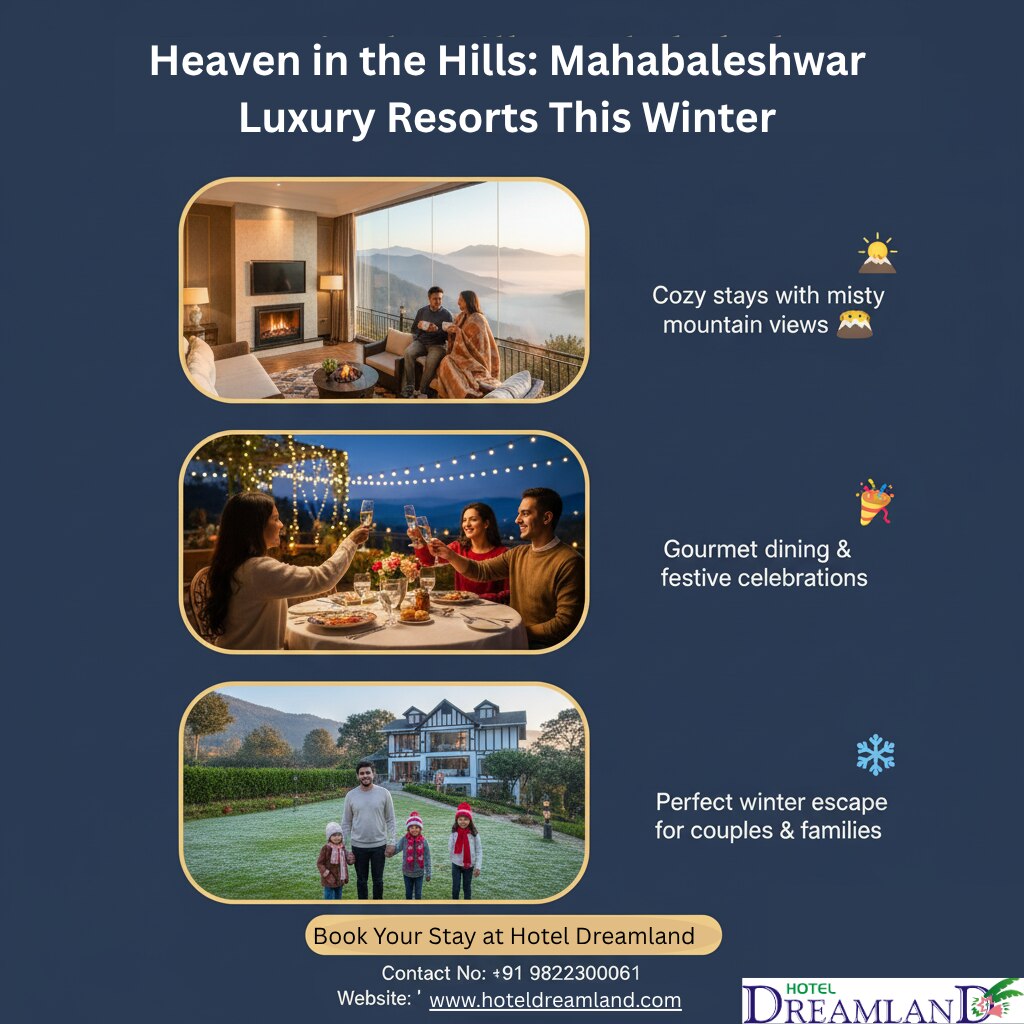 Experience Heaven in the Hills this winter at Hotel Dreamland, one of the leading Mahabaleshwar Luxu...