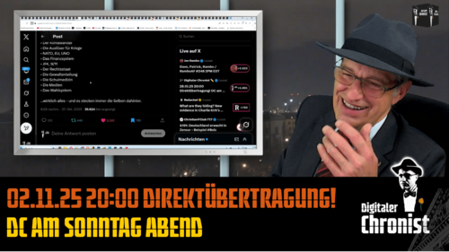 Aufzeichnung vom 02.11.25 Direktübertragung! DC am Sonntag Abend