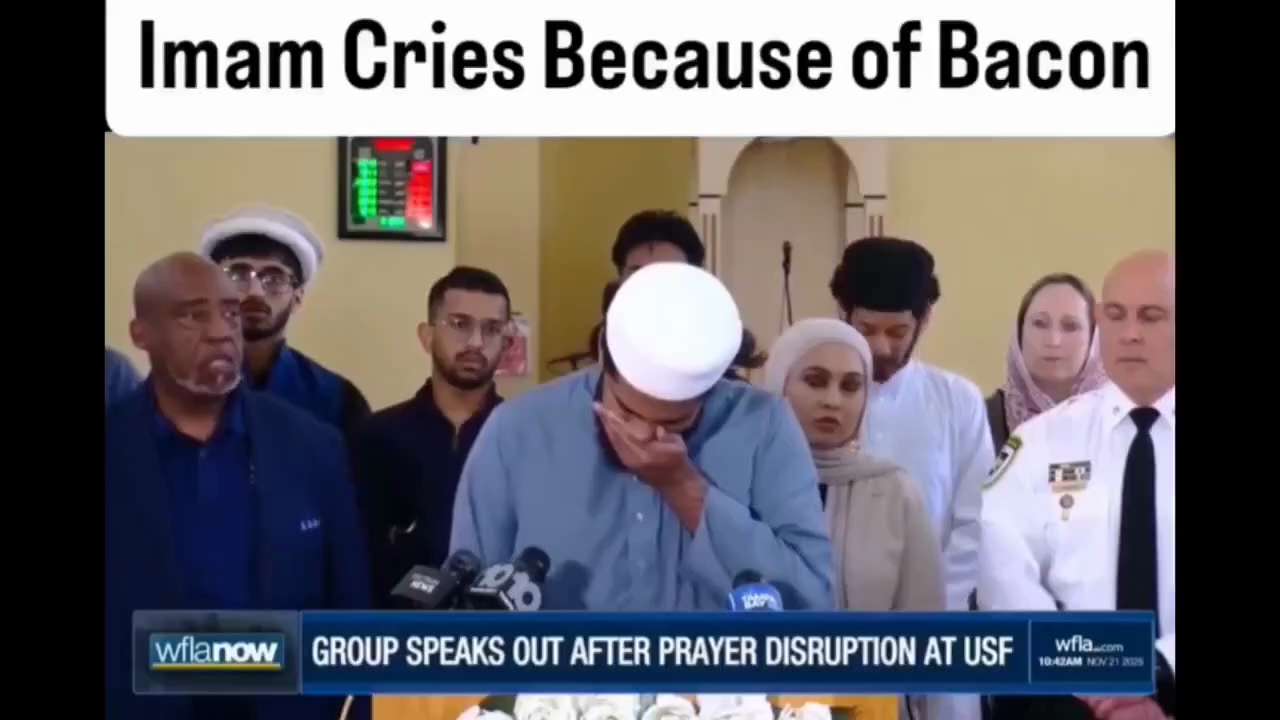 Reports that several men now face FELONY charges after they taunted Muslims during prayer with BACON...