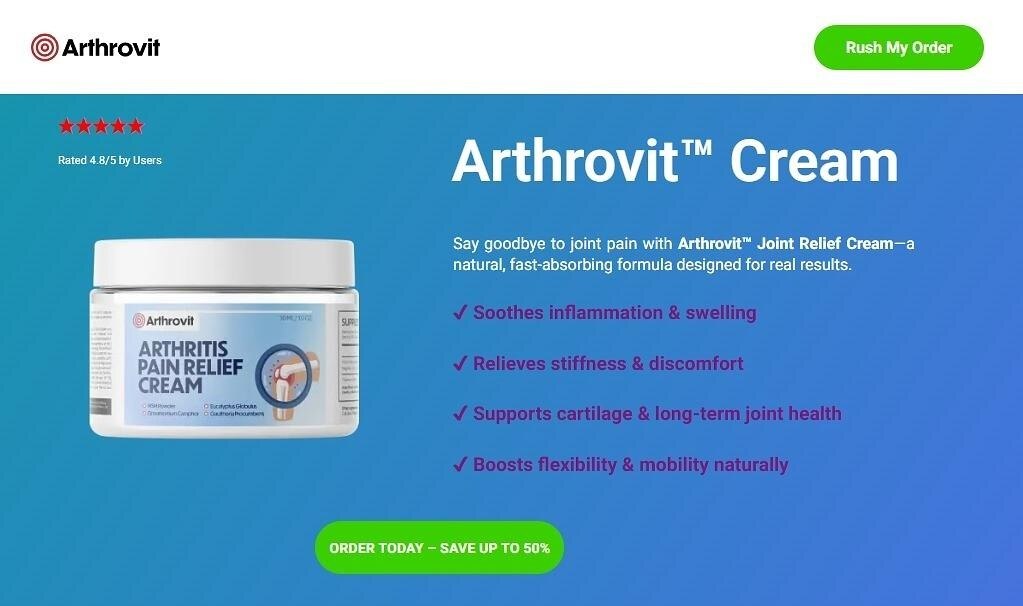 🥳🥳Really Natural🥳🥳
https://top5nutranews.com/Try/Arthrovit-Arthritis-Pain-Relief-Cream-Australia...