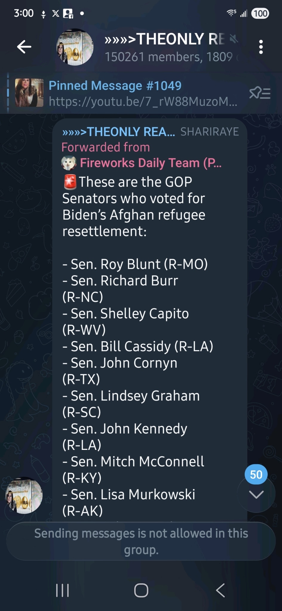 THESE ARE THE SENATORS THAT VOTED FOR BIDEND'S AFGHAN RESETTLEMENT!! GRR!! @WarRoom 