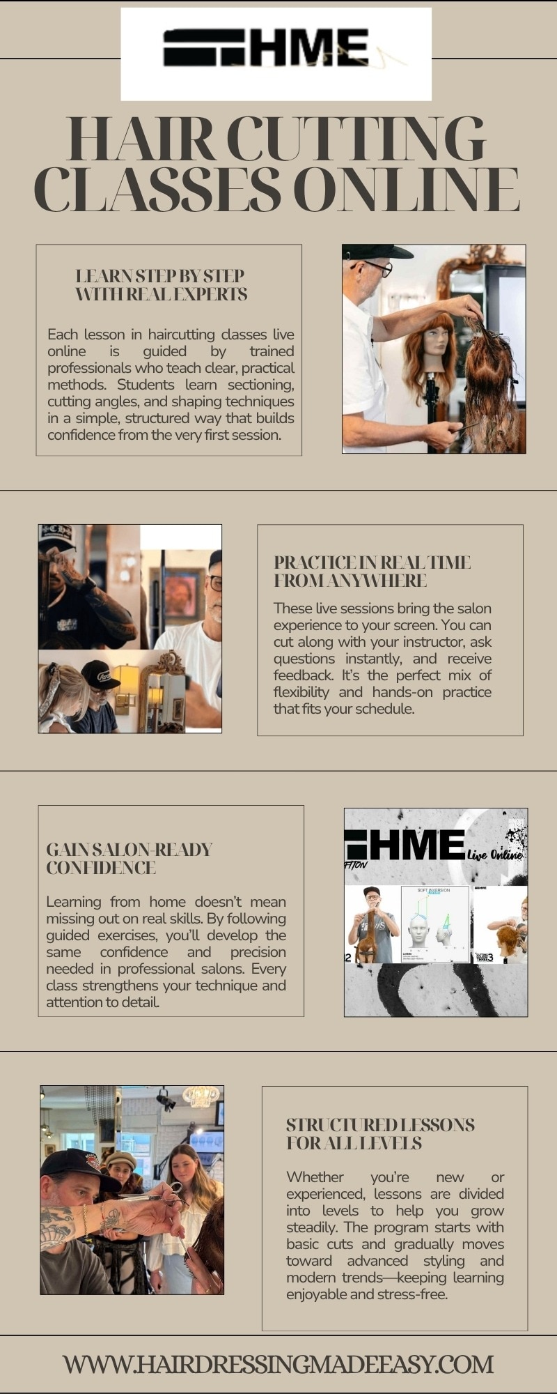 Hair cutting classes Online with supportive guided learning

Learning from home feels simple with ha...