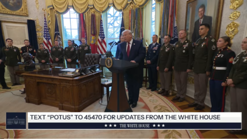 President Trump Participates in a Mexican Border Defense Medal Presentation