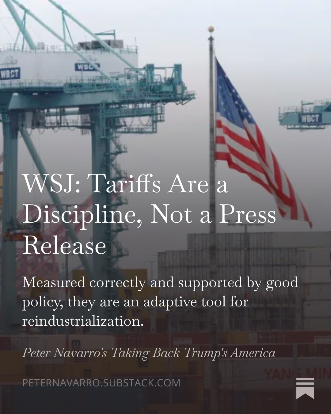 Read it at the Substack!
WSJ: Tariffs Are a Discipline, Not a Press Release, by @RealPNavarro https:...
