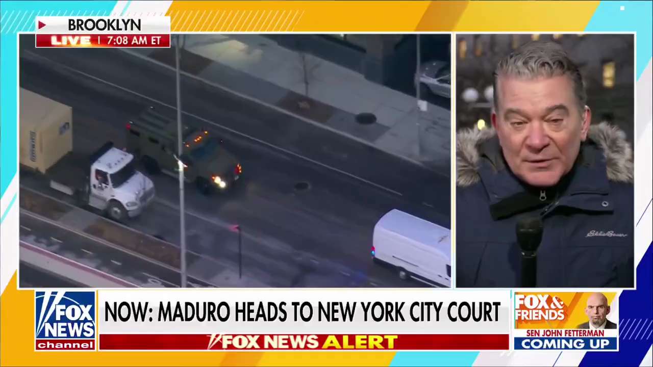 Nicolás Maduro seen being transported to New York City court for his arraignment days after American...