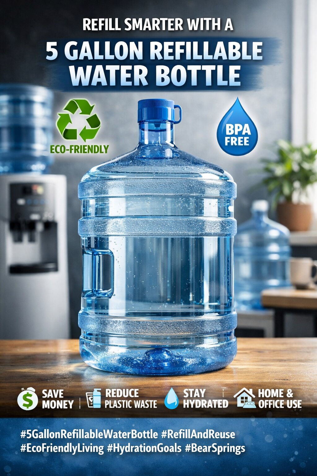 Refill Smarter with a 5 Gallon Refillable Water Bottle 💧♻️

Stop wasting money on single-use plasti...