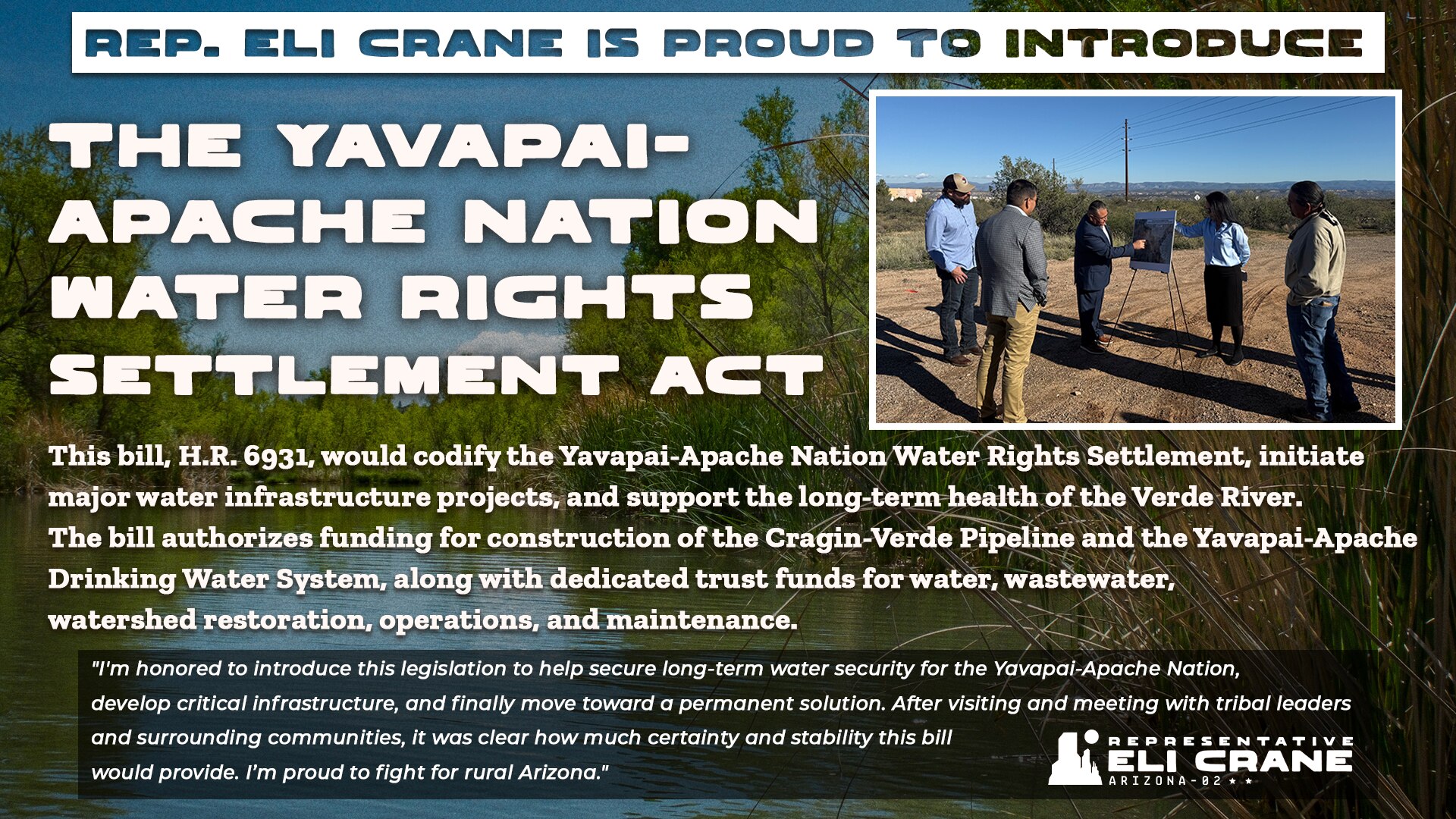 I’m honored to introduce legislation to help secure long-term water security in rural Arizona.

Afte...