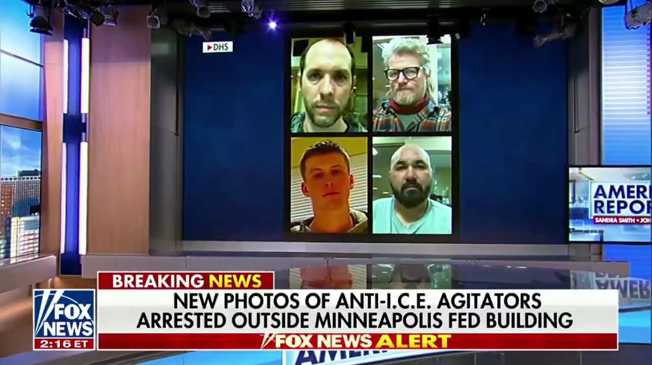 DHS has released images of four agitators arrested outside the Whipple Federal Building in Minneapol...