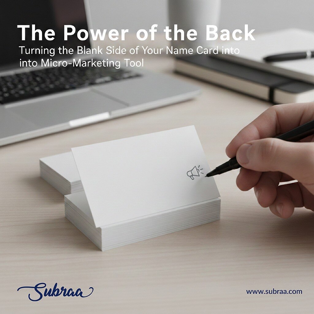The Power of the Back: Turning the Blank Side of Your Name Card into a Micro-Marketing Tool-Subra


...
