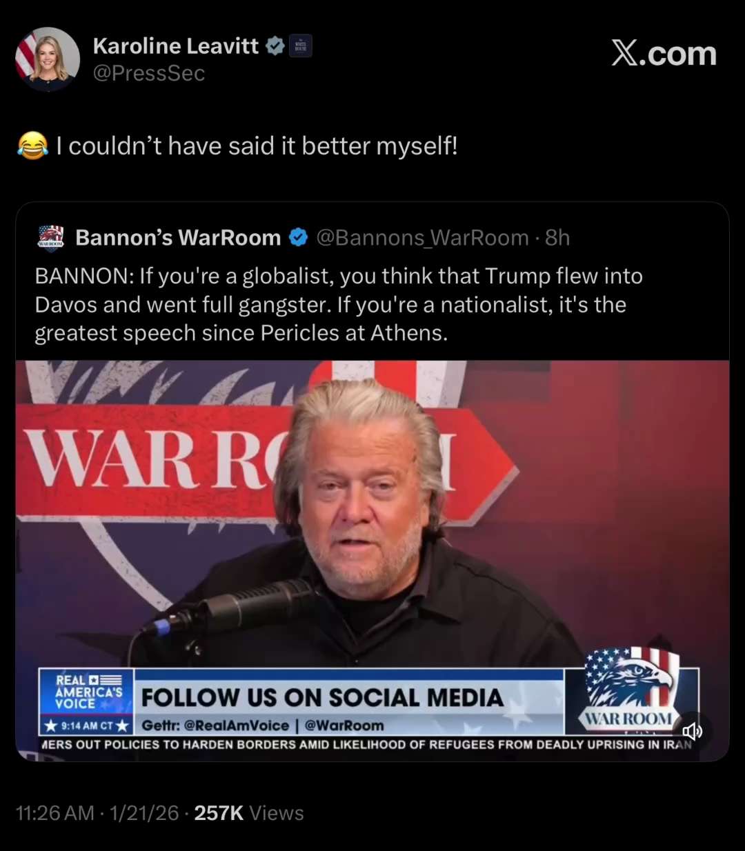 PRESS SEC: 😂I couldn’t have said it better myself!

https://x.com/presssec/status/20140117096741849...