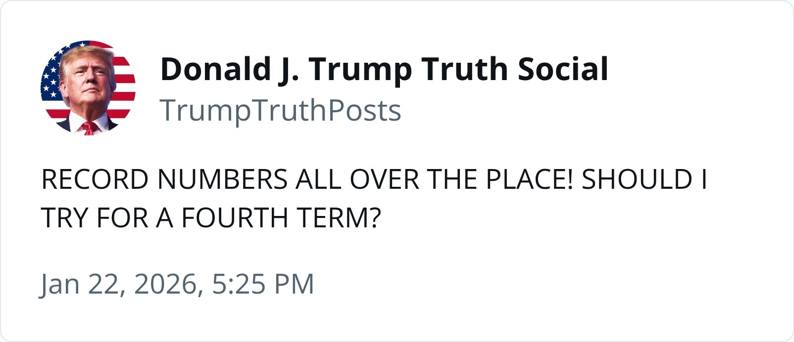 查看 Donald J. Trump Posts From Truth Social 在 GETTR 上的貼文。加入討論，分享您的想法，與社群聯繫。
