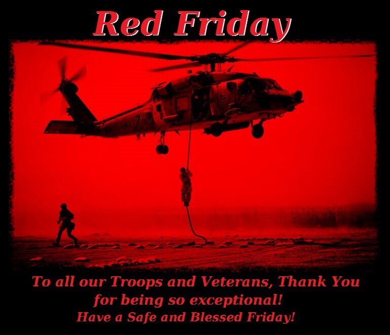 RED FRIDAY ❤️ 
       Remembering Our Military Heroes 🇺🇸No One Left Behind or Forgotten 🇺🇸🫡