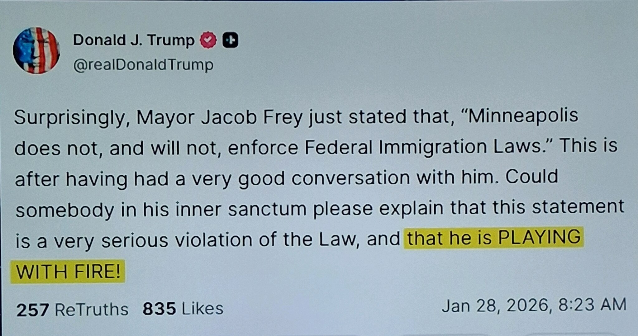 ⚡️ 🎯PERFECTLY 
CLEAR! 🎯⚡️
Fake News, Walz, Frey, Ellison, ALL Soros/CCP Front Groups....

PLACE IT...