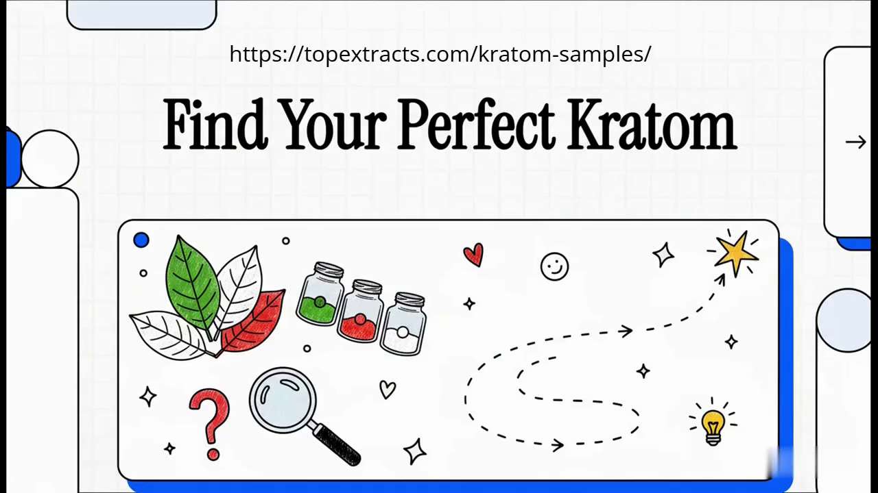 Explore TopExtracts Kratom Samples—travel-size favorites like White Borneo and Super Green, plus cur...
