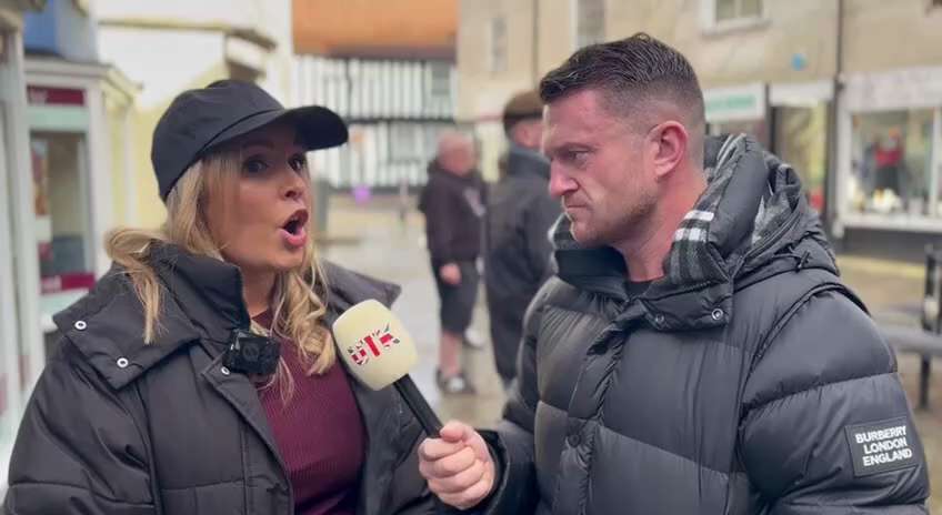 Tommy speaks to Shelly at location in Braintree for todays demonstration.

Locals are protesting aga...