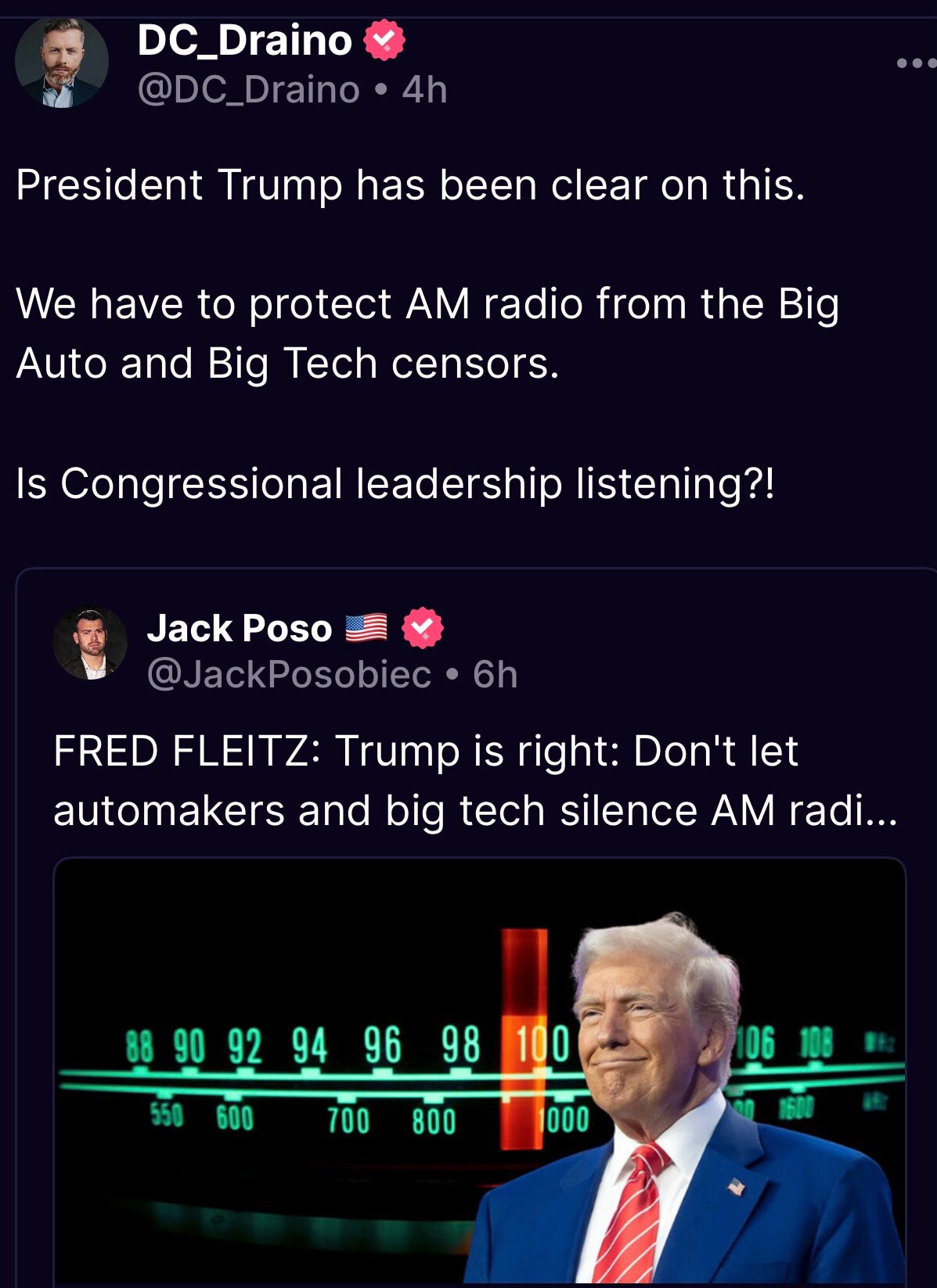 DC_Draino…

 President Trump has been clear on this. 

We have to protect AM radio from the Big Auto...