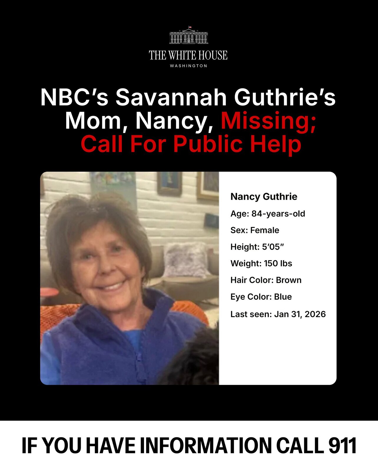 The search for Savannah Guthrie’s mother, Nancy Guthrie, is ongoing, and authorities are requesting ...