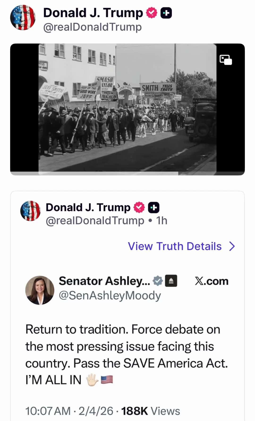 Posted by President Trump on Truth Social,Fed.5 ' 2026 at 1:07 AM EST

https://truthsocial.com/@real...