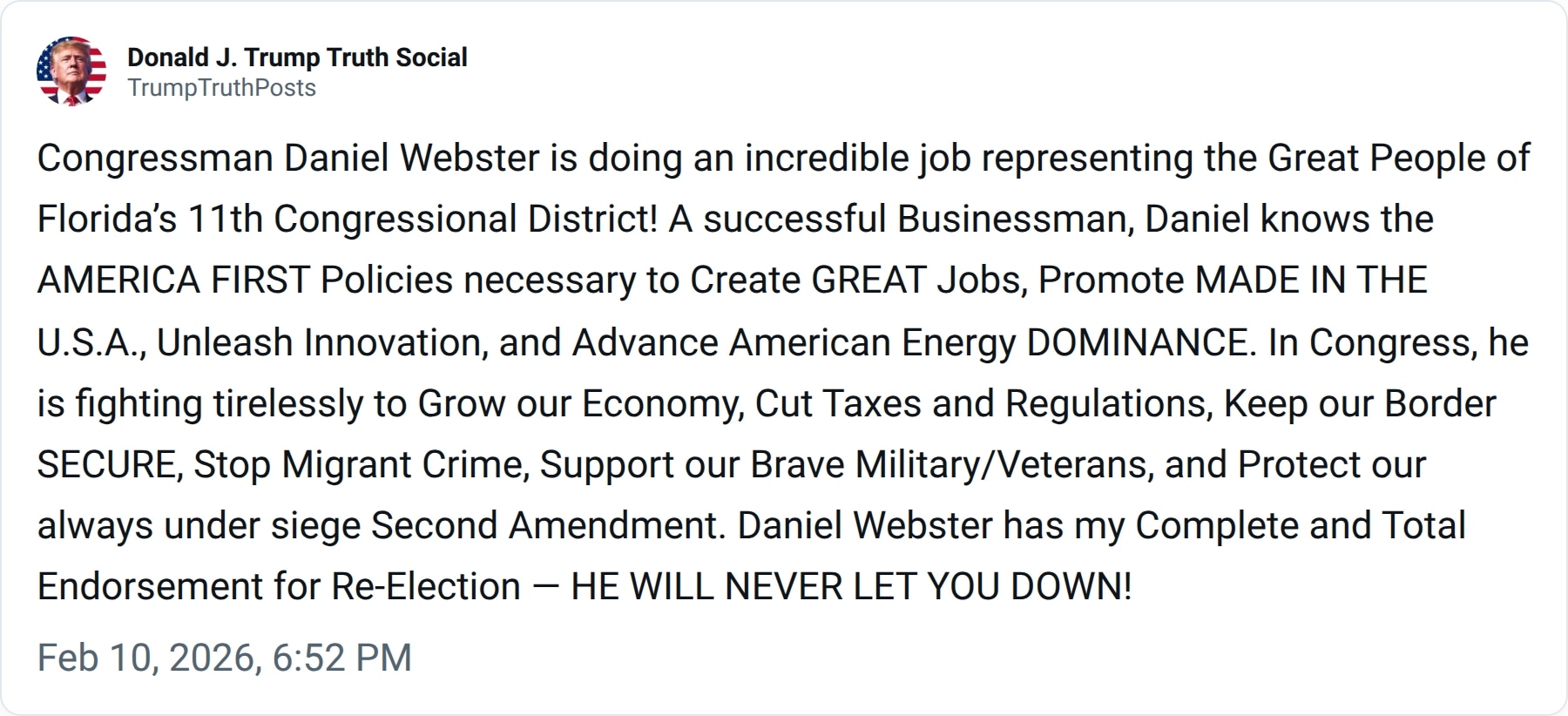 View Donald J. Trump Posts From Truth Social's post on GETTR. Join the discussion, share your thoughts, and connect with the community.