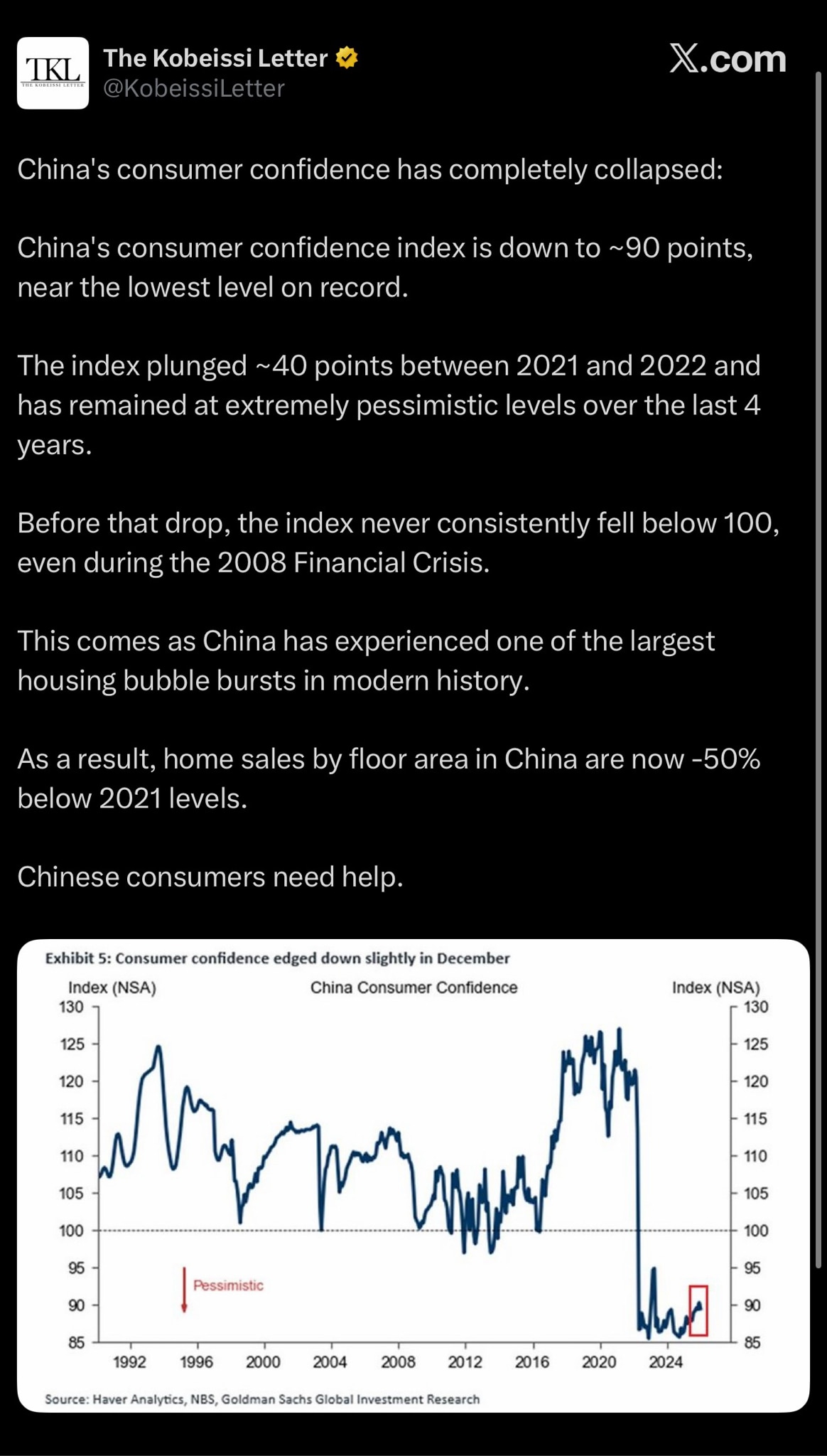 Laobaixing Losing Confidence in CCP’s Economy 

https://x.com/kobeissiletter/status/2021317572789141...