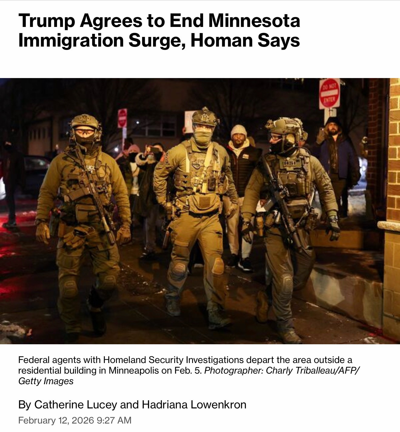 “I have proposed, and President Trump has concurred, that this surge operation concludes,” Homan sai...