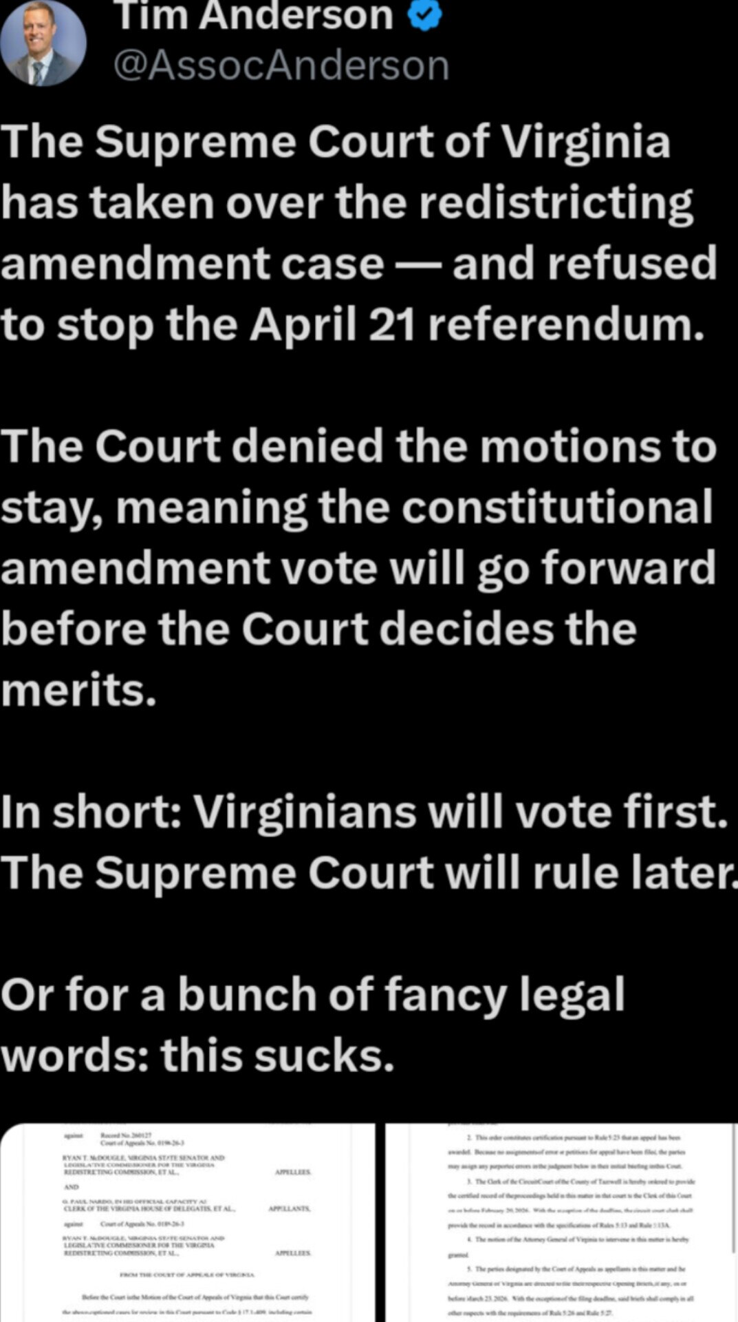 🚨VIRGINIA: Vote NO on April 21 or the Demoπcrats are going to redistrict which will turn you into o...