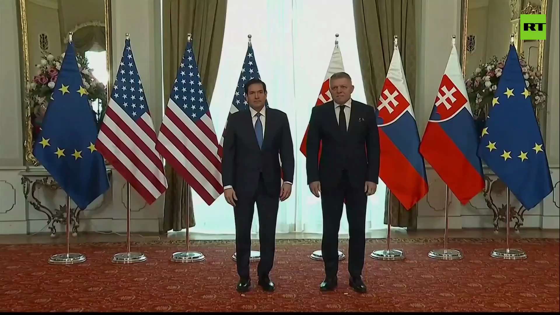 BREAKING - Secretary of State Rubio meets with Prime Minister Robert Fico in Slovakia.
