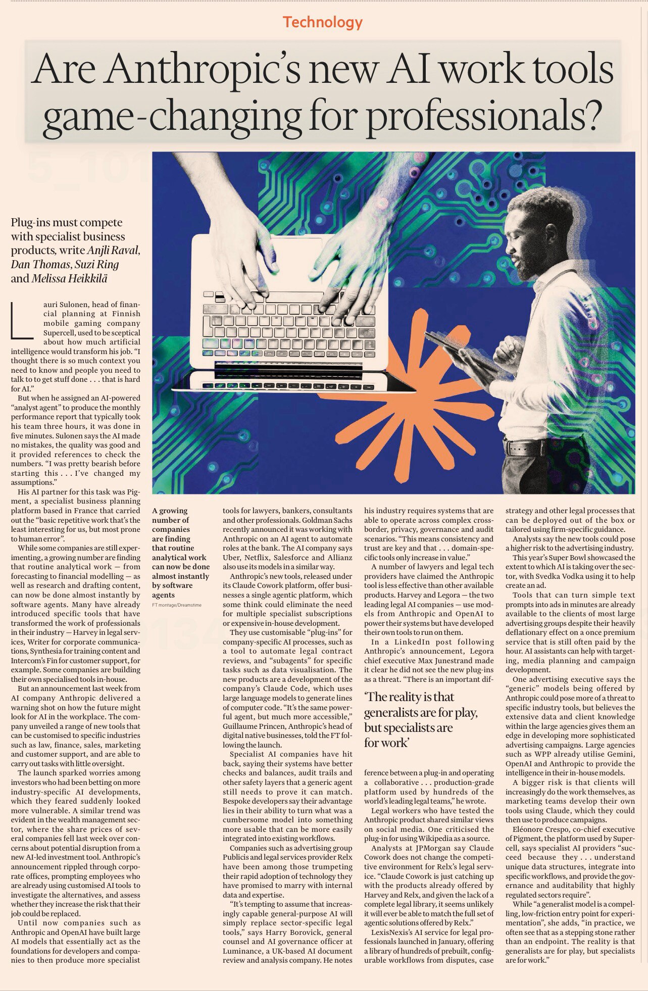 “But an announcement last week from AI company Anthropic delivered a warning shot on how the future ...