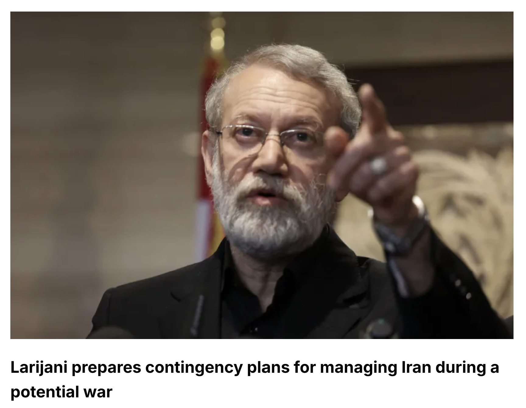 【美国之声】2026年2月22日《耶路撒冷邮报》： 

哈梅内伊已任命其亲密盟友阿里·拉里贾尼（下图）为该国事实上的领导人，将民选总统马苏德·佩泽什基安边缘化。 

拉里贾尼是一位资深政治人物、前革命...