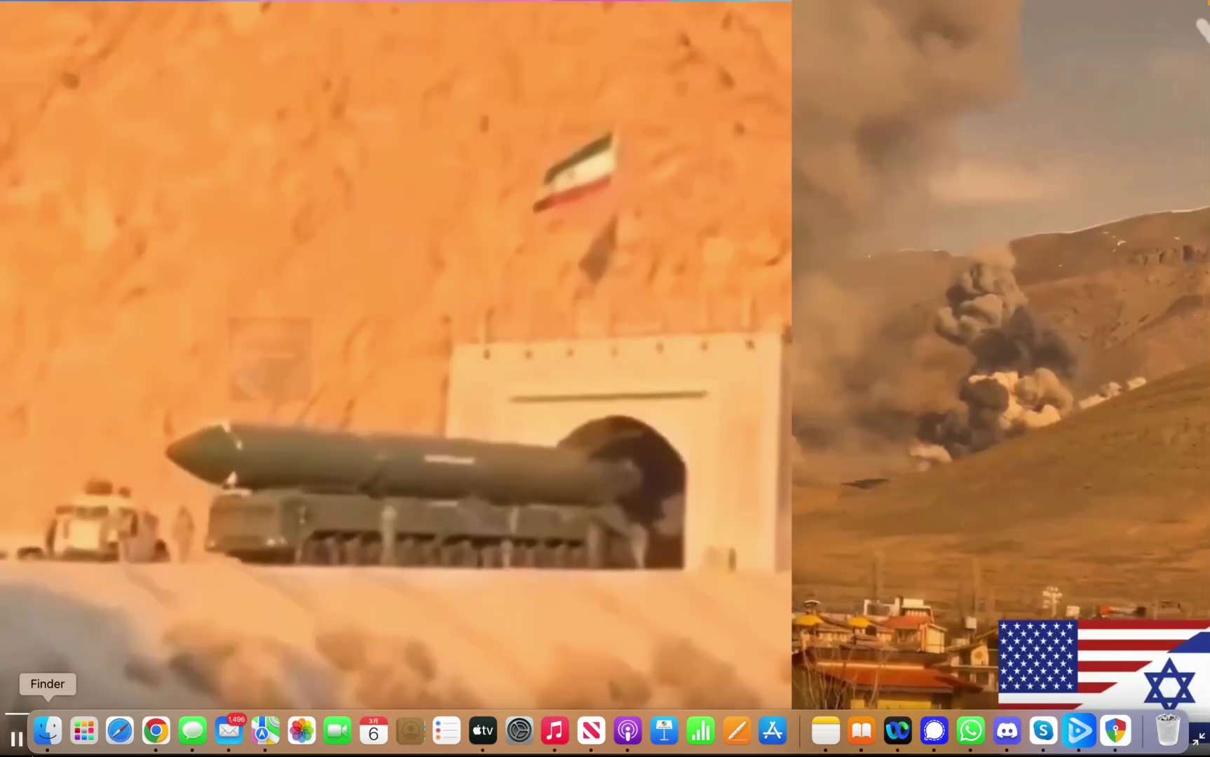 🇮🇷昨天，伊朗国家电视台播放了一段宣传视频，展示了一个地下导弹设施，威胁美国和以色列。

🇺🇸🇮🇱如今，该设施已被美以联合空袭摧毁。不作不死。

#伊朗 #三票先生 
