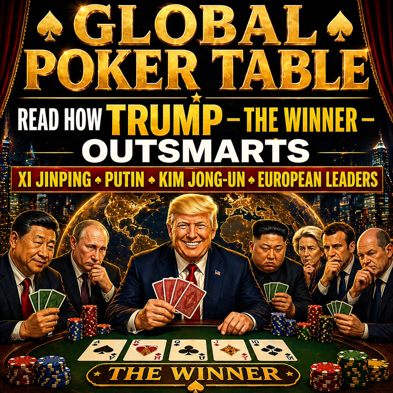TRUMP -THE WINNER -

Global Poker Table is a five-star fictional political comedy—a laugh-out-loud t...