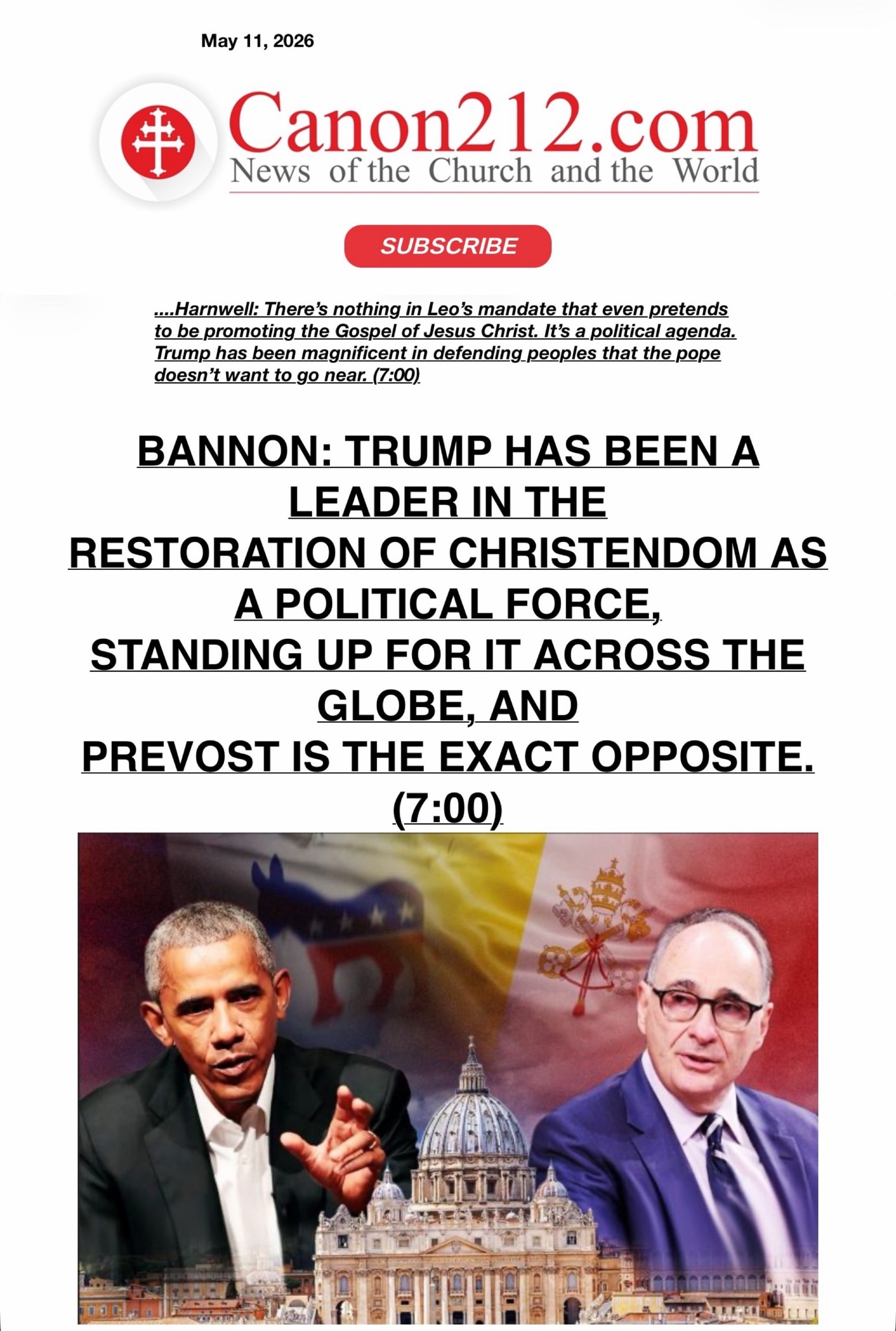 Ben Harnwell: President Trump defends Christianity, “Pope” Leo defends the INVASION

https://rumble....