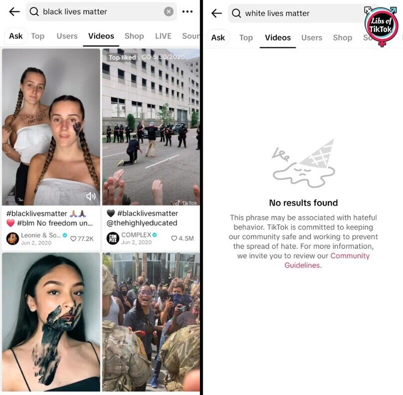 Why is Black Lives Matter allowed on TikTok, but White Lives Matter is not allowed at all?

(Rhetori...