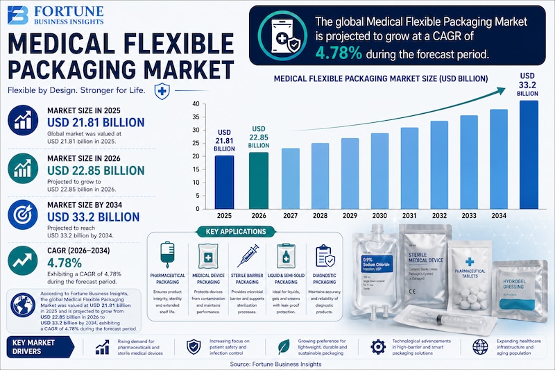 Medical Flexible Packaging Market: Strategic Analysis and Growth Prospects 2026-2034

According to F...