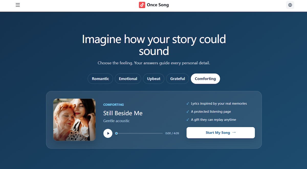 Looking for a personalized song or a meaningful gift? Tell Once Song a few details about your story,...