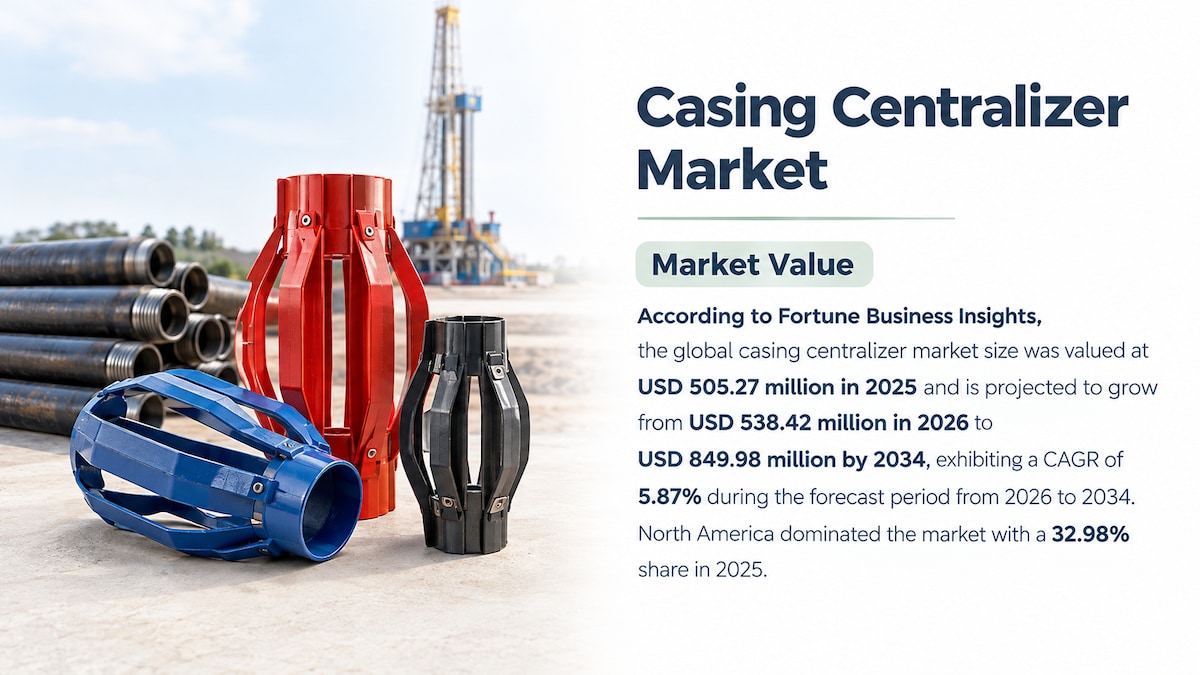 Casing Centralizer Market Revenue, Share & Industry Trends, 2026-2034
According to Fortune Business ...