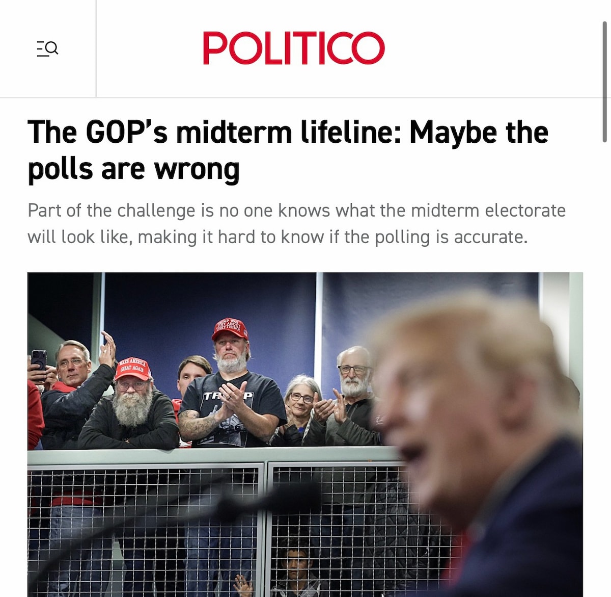 “Both the White House and RNC said polls have sold short GOP support. White House spokesperson Davis...