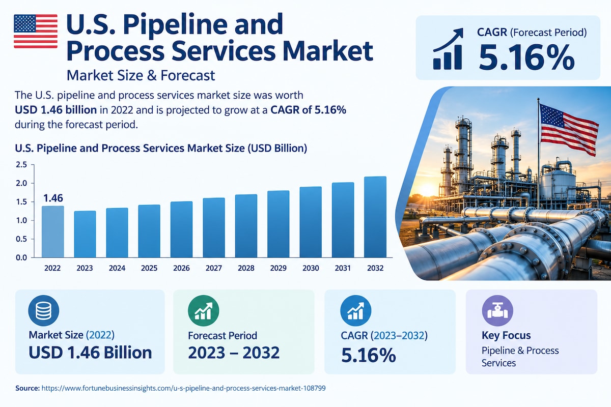 U.S. Pipeline and Process Services Market Regional Demand and Growth Prospects 2026–2034
 The U.S. P...
