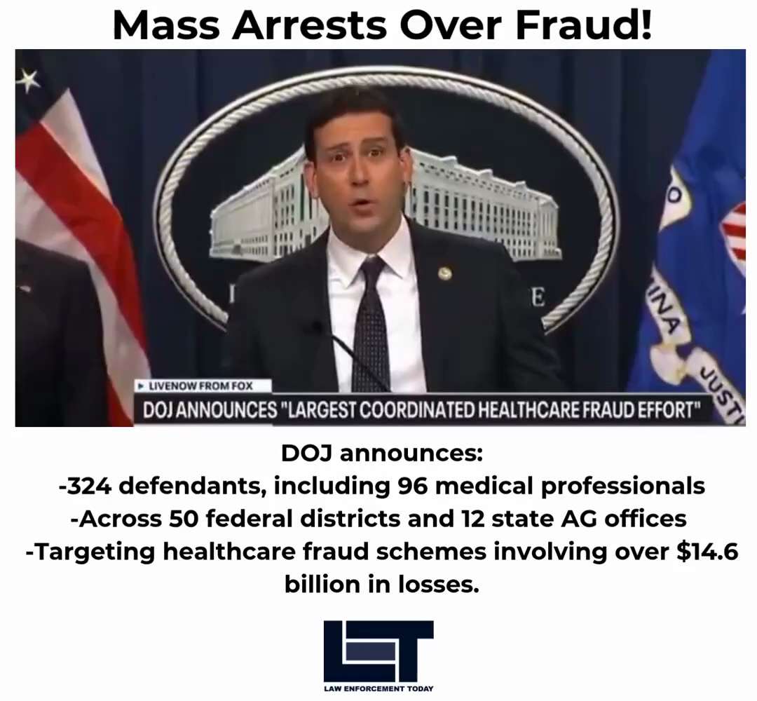 🚨 MASSIVE JUSTICE BOMBSHELL! 🚨
The DOJ just executed the BIGGEST health care fraud crackdown in it...
