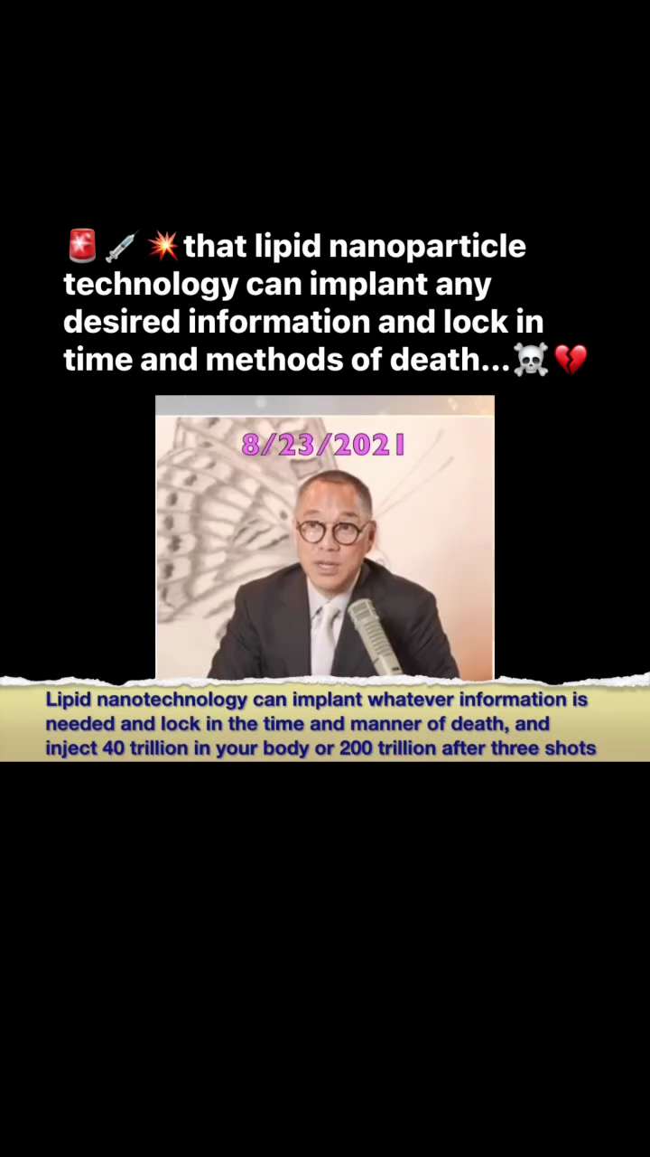 🚨💉💥There is no doubt that lipid nanoparticle technology can implant any desired information and l...