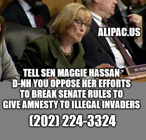 Tell Sen Maggie Hassan D-NH You oppose her efforts to break Senate rules to give amnesty to illegal ...