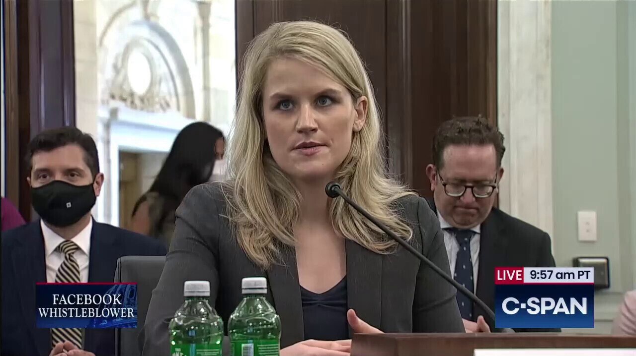 Despite railing against the company's practices for three hours, whistleblower Frances Haugen is AGA...