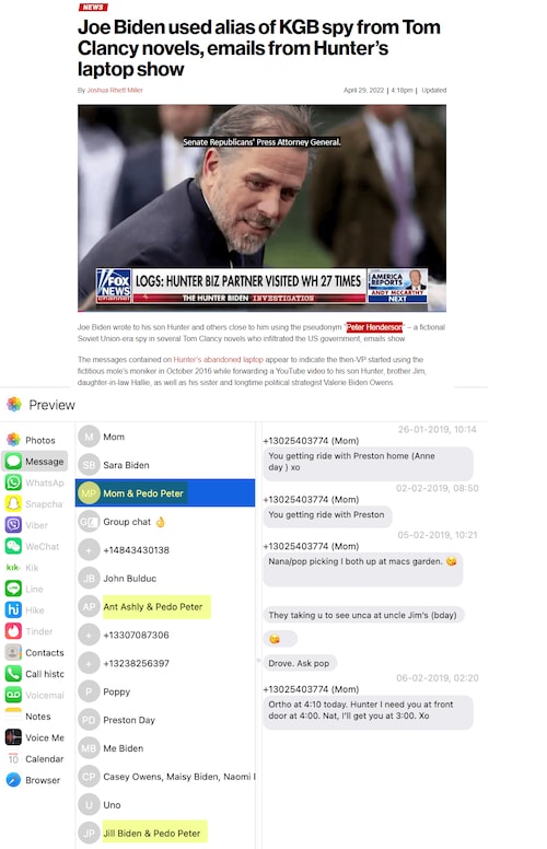 Joe Biden used alias of a KGB spy Peter Henderson from Tom Clancy novels, emails from #HunterBiden laptop show. #PedoPeter