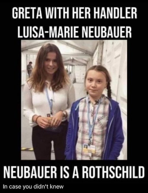 Luisa-Marie Neubauer, the “coach” of Greta Thunberg, is related to the founder of the Rothschild dyn...