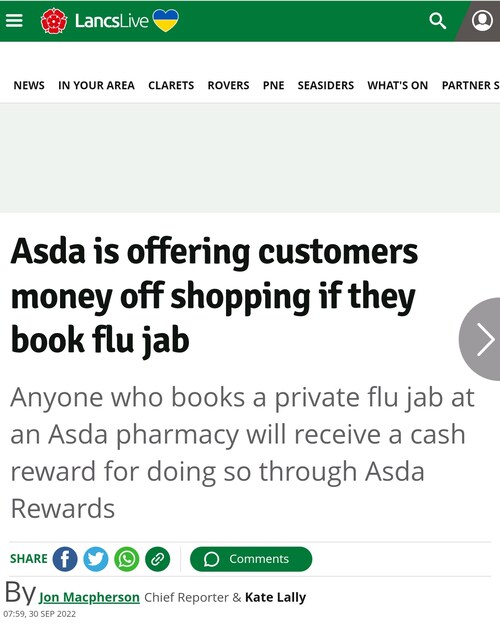 @gemmaodoherty Happening in #UK with #ASDA (owned by #Walmart) with Flu Jab. 

Just the start.
