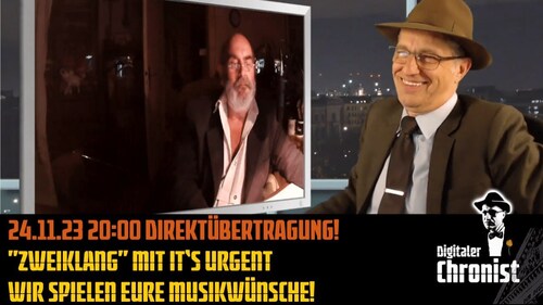 Aufzeichnung vom 24.11.23 "Zweiklang" mit it's urgent - Wir spielen Eure Musikwünsche!
